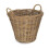 Small Round Grey Rattan Log Basket 1