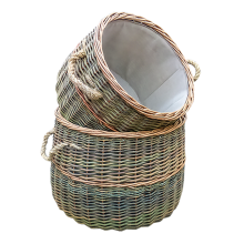Set of 2 Wicker Country Log Basket Set
