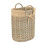 Small Oval Hessian Lined Wicker Log Basket 1