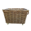 Extra Large Rope Handle Wicker Log Basket on Wheels 1