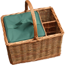 Green Willow Event Basket with Cooler