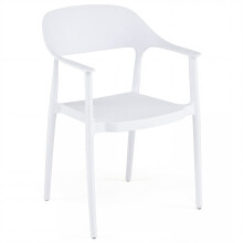 Stohovateľná jedálenská stolička, nosnosť 150 kg, biela, materiál PP