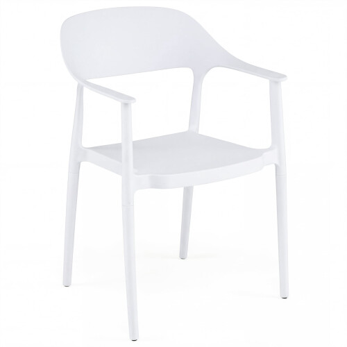 Stapelbare eetkamerstoel, draagvermogen 150 kg, wit, PP-materiaal 1