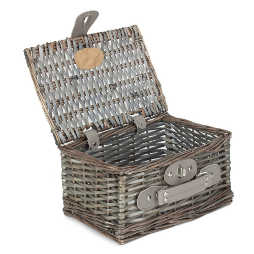 Small Antique Wash Split Willow Chest Picnic Basket