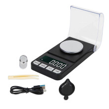 Hochpräzise digitale Milligrammwaage (100 g/0,001 g) für Schmuck, als Taschenwaage und zum Wiederladen, mit 50-g-Kalibriergewicht._M
