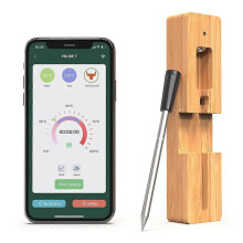 Kabelloses Fleischthermometer, 5-10 Minuten Schnellladung, 30 m kabellose Reichweite, Bluetooth-Fleischsonde zum Grillen und Räuchern,