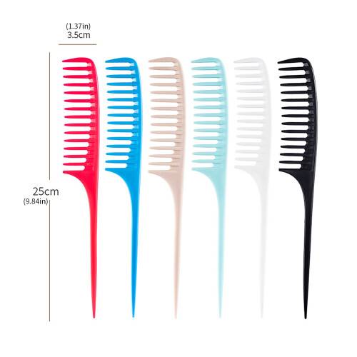 Pointed Tail Comb For Professional Barbers Wide Teeth For-White 2
