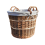 Set of 2 Cotton Lined Wicker Log Baskets 1
