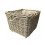 Square Hessian Lined Wheeled Log Basket 1