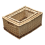 Set of 3 Wicker Storage Baskets with Rustic Stripe 1