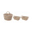 Set of 3 Grey Kubu Rattan Oval Shopping Basket with 2 Rectangular Storage Baskets 1