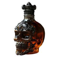 Drankkaraf met stoppers, skelettenkaraf, whiskykaraf, gotische skeletten, barbenodigdheden, veelkleurig_M