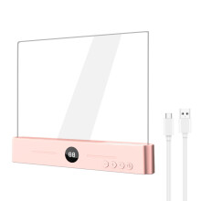 Leeslampje, oplaadbaar, transparant, plat leeslampje met 3 kleuren en timer, roze leeslampje voor hele pagina's_M