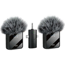 Nieuwe draadloze dasspeldmicrofoon, een 3-in-1 draadloze microfoon voor korte video-opnames, ruisonderdrukking voor mobiele telefoons e