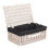 (White) 45cm White Wash Willow Wicker Picnic Basket 5