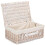 (White) 45cm White Wash Willow Wicker Picnic Basket 8