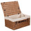 (White Lining) 51cm Double Steamed Willow Wicker Picnic Basket 7
