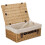 (White Lining) 46cm Buff Willow Wicker Picnic Basket 6