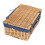 (Blue) 46cm Buff Willow Wicker Picnic Basket 8