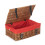 (Blue) 35cm Double Steamed Willow Wicker Picnic Basket 8