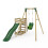 Rebo (Pluto, Green) Rebo Wooden Swing Set plus Deck & Slide 1