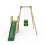 Rebo (Pluto, Green) Rebo Wooden Swing Set plus Deck & Slide 2