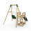 Rebo (Pluto, Green) Rebo Wooden Swing Set plus Deck & Slide 4