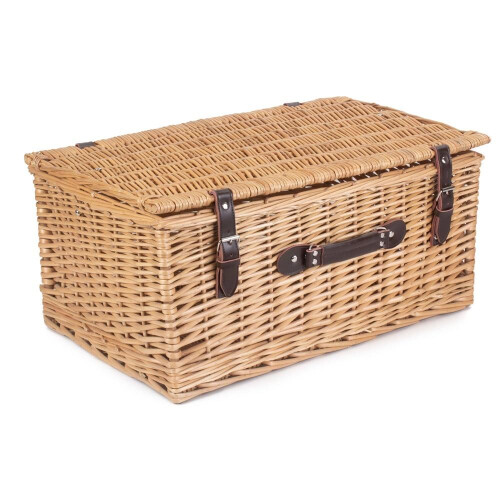 (Grey) 55cm Buff Willow Wicker Picnic Basket 2