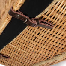(Grey Sage Lining) 72cm Rope Handled Trunk Wicker Picnic Basket