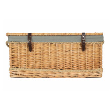 (White Lining) 72cm Rope Handled Trunk Wicker Picnic Basket