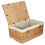 (Navy Lining) 72cm Rope Handled Trunk Wicker Picnic Basket 1