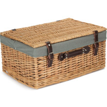 (Grey) 51cm Buff Willow Wicker Picnic Basket