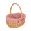 (Red Checked) Full Buff Willow Childs Oval Wicker Shopping Basket 18
