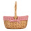 (Red Checked) Full Buff Willow Childs Oval Wicker Shopping Basket 20