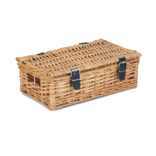 (White) 34cm Split Willow Wicker Packaging Basket 1