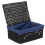 (Blue) 41cm Black Painted Willow Picnic Basket with Cotton Lining 7