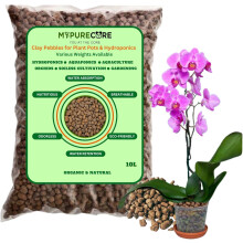 Clay Pebbles for Hydroponics Plant Pots Potting Mix Drainage Indoor & Outdoor Plants (10L) - MYPURECORE