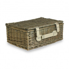 (Unlined) 36cm Antique Wash Wicker Picnic Basket with Cotton Lining