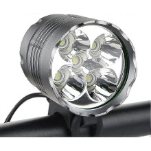 Luces para bicicleta, 6000 lúmenes, 6 LED, luz delantera impermeable para bicicleta de montaña con batería recargable de 6400 mAh, faro