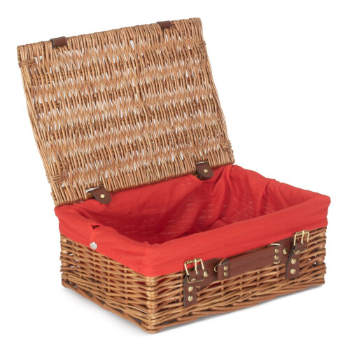 (Black) 35cm Light Steamed Wicker Picnic Basket