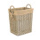 Small Rectangular Hessian Lined Wicker Log Basket 2