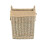 Small Rectangular Hessian Lined Wicker Log Basket 3