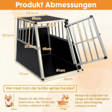 Hondentransportbox met afsluitbare deur en tussenschot, 91x65x69,5 cm