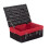 (Red) 36cm Empty Black Willow Picnic Basket With Cotton Lining 2