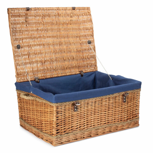 (Black Lining) 72cm Double Steamed Rope Handled Wicker Trunk 1
