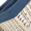 (Extra Large) White Wash Navy Lined Open Storage Basket 4