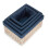 (Extra Large) White Wash Navy Lined Open Storage Basket 5