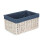 (Extra Large) White Wash Navy Lined Open Storage Basket 6