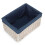 (Extra Large) White Wash Navy Lined Open Storage Basket 7