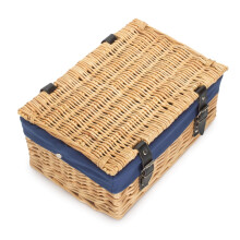 (Red) 36cm Buff Wicker Empty Picnic Basket